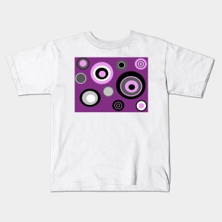 Experimental Geometric Circle Print Pattern (Purple version) Kids T-Shirt